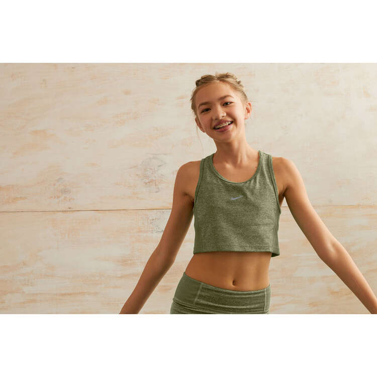 Nike Girls Dri-FIT Yoga Tights Green L, Green, rebel_hi-res