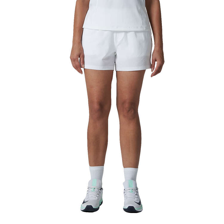 Ell/Voo Womens Tennis Shorts White XXS, White, rebel_hi-res