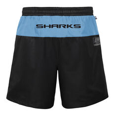 Cronulla-Sutherland Sharks Mens Performance Shorts, Black, rebel_hi-res