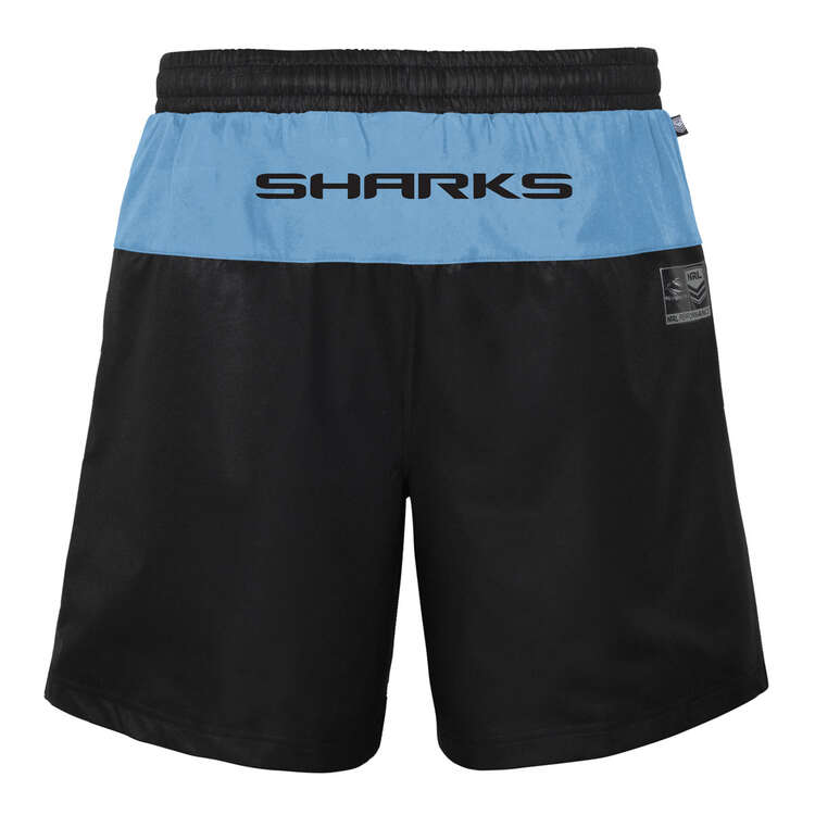 Cronulla-Sutherland Sharks 2023 Mens Performance Shorts Black S, Black, rebel_hi-res