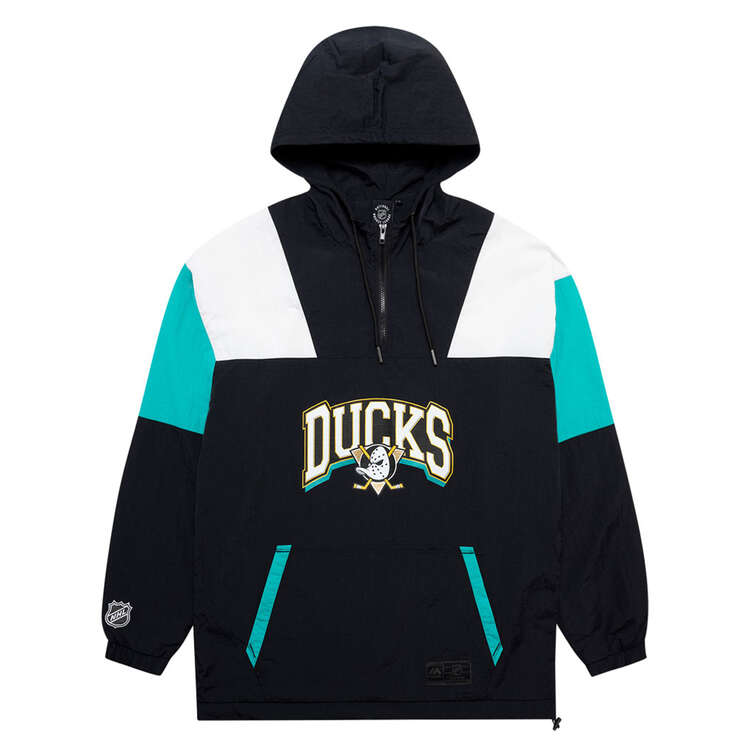 Anaheim Ducks Mens Half-Zip Windbreaker Jacket, Black, rebel_hi-res