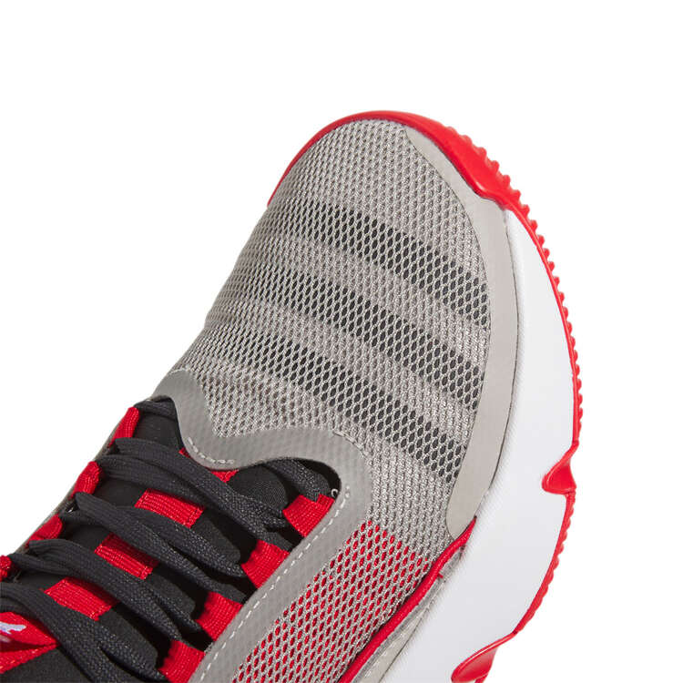 adidas Trae Unlimited GS Kids Basketball Shoes, Grey/Red, rebel_hi-res