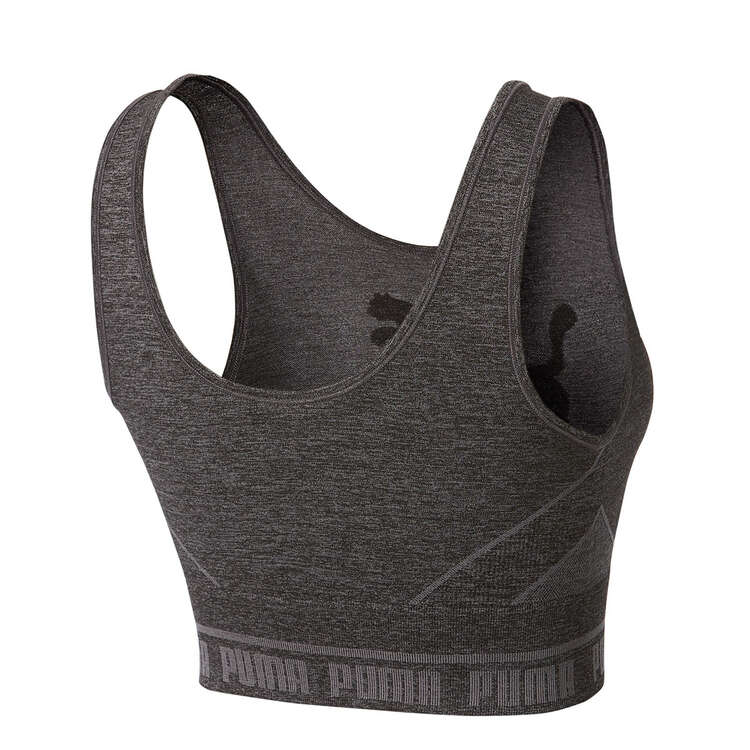 Puma Womens Evoknit Crop Top Sports Bra Grey XS, Grey, rebel_hi-res