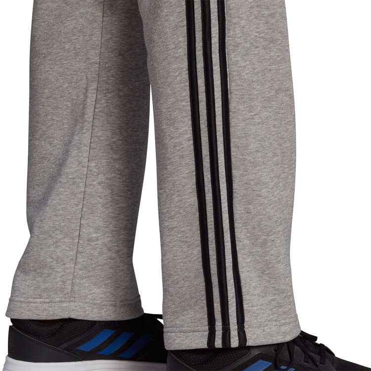 adidas Mens Essentials 3-Stripes Fleece Open Hem Track Pants, Grey, rebel_hi-res