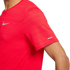 Nike Mens Dri-FIT Miler Running Tee, Red, rebel_hi-res