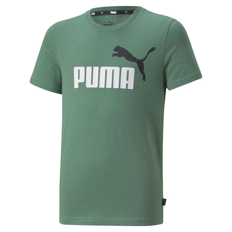 Puma Boys Essential 2 Colour Logo Tee, Green, rebel_hi-res