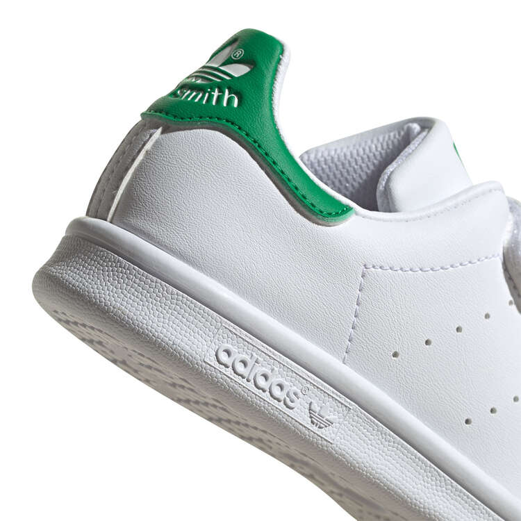 adidas Originals Stan Smith PS Kids Casual Shoes, White/Green, rebel_hi-res