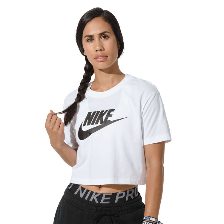 Nike Womens Sportswear Essential Cropped Tee White M, White, rebel_hi-res