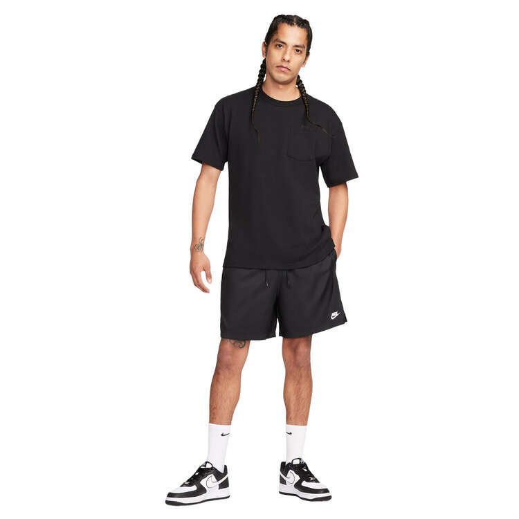 Nike Mens Club Woven Lined Flow Shorts, Black/White, rebel_hi-res