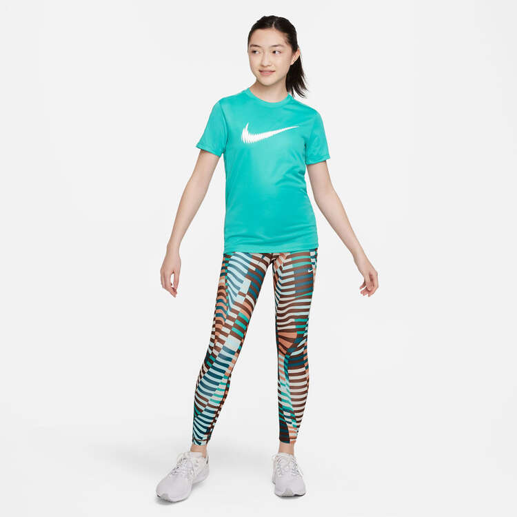 Nike Pro Girls Dri-FIT Performance Tights, Green/Print, rebel_hi-res