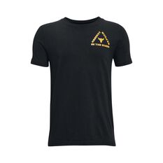 Under Armour Boys Project Rock Live HWITR Tee Grey/Gold XS XS, Grey/Gold, rebel_hi-res