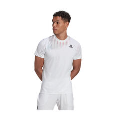 adidas Mens Tennis Primeblue Freelift Melbourne Tee White S, White, rebel_hi-res