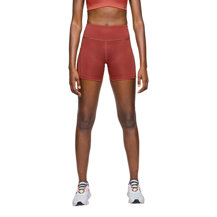 On Womens Performance Short Tights, Ruby, rebel_hi-res