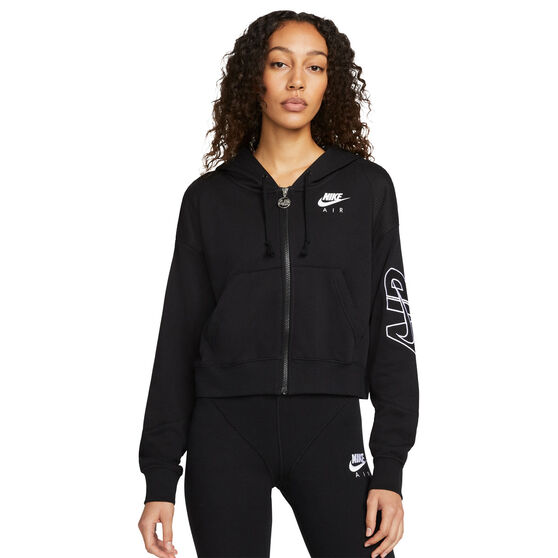 Nike Air Womens Oversized Full-Zip Fleece Hoodie, Black, rebel_hi-res