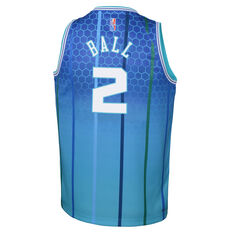 Nike Charlotte Hornets LaMelo Ball Youth Mixtape City Edition Swingman Jersey Teal S, Teal, rebel_hi-res