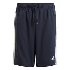 Adidas Boys Essentials 3-Stripes Woven Shorts Navy 10, Navy, rebel_hi-res