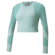Puma Womens Seamless Fitted Top Blue XS, Blue, rebel_hi-res