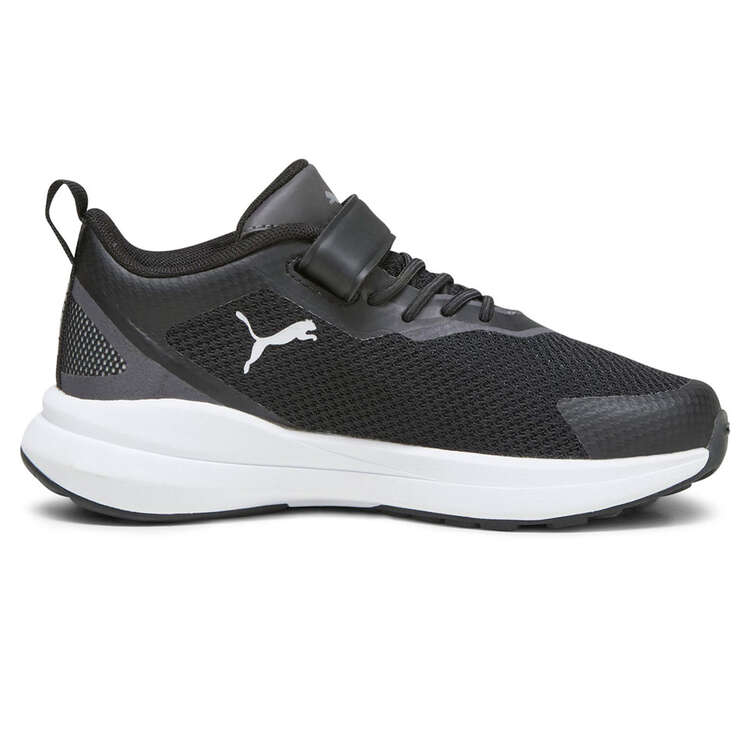 Puma Kruz PS Kids Running Shoes, Black/White, rebel_hi-res