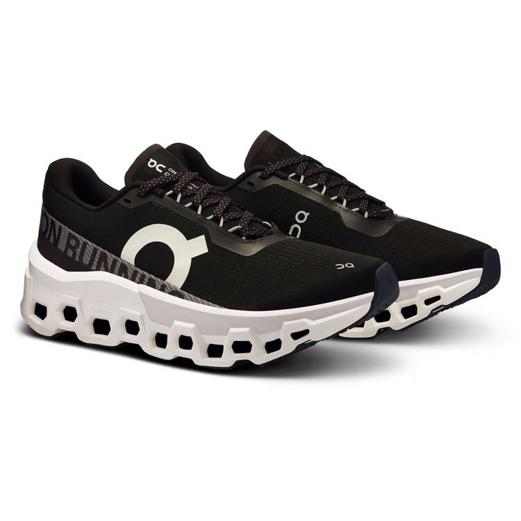 On Cloudmonster 2 Womns Running Shoes, Black/White, rebel_hi-res