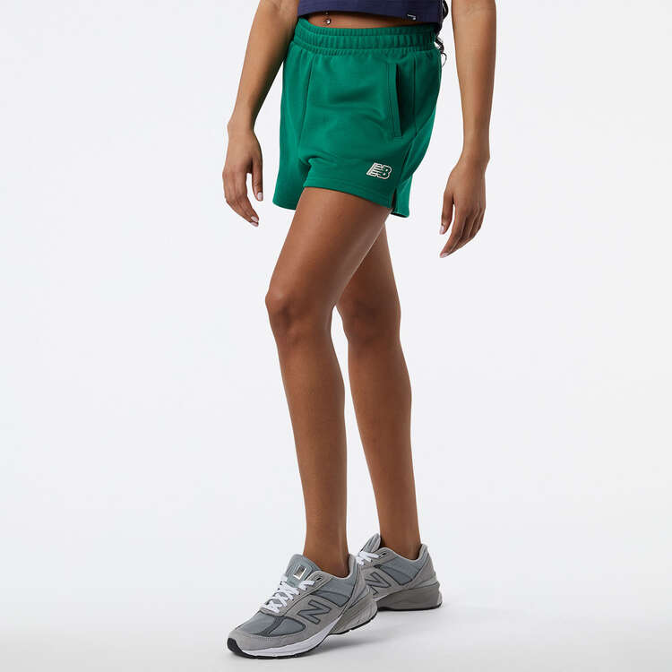 New Balance Essentials Womens Shorts Green XL, Green, rebel_hi-res