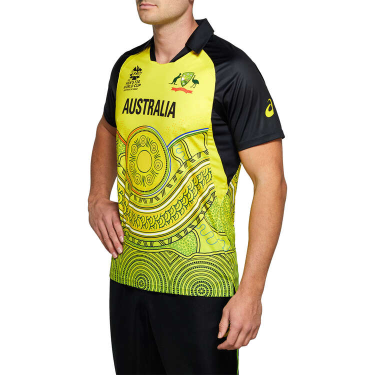 Cricket Australia 2022 Mens T20 World Cup Shirt, Yellow, rebel_hi-res