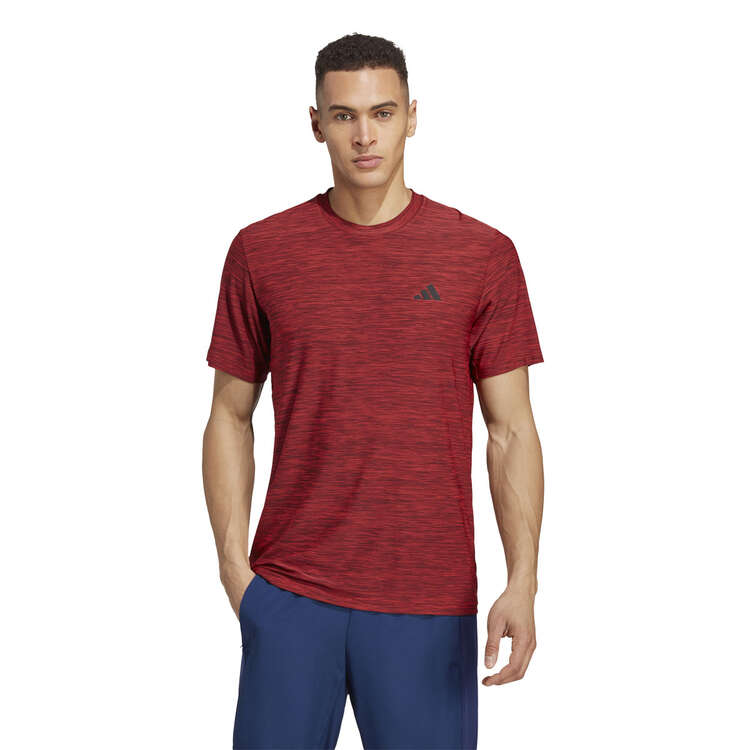 adidas Mens Train Essentials Stretch Training Tee Red XS, Red, rebel_hi-res