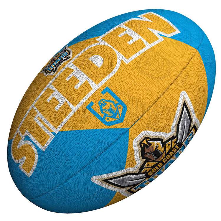 Steeden NRL Gold Coast Titans Supporter Rugby League Ball Blue/Gold 5, , rebel_hi-res
