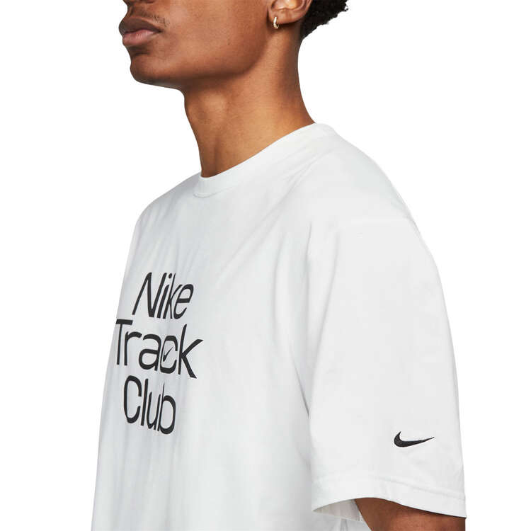 Nike Mens Dri-FIT Track Club Running Tee White M, White, rebel_hi-res