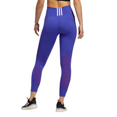 adidas Womens Believe This Primeblue 7/8 Tights Purple XS, Purple, rebel_hi-res