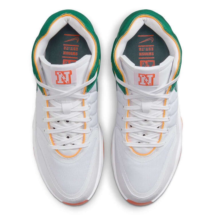Nike Air Zoom G.T. Hustle 2 Basketball Shoes, White/Green, rebel_hi-res
