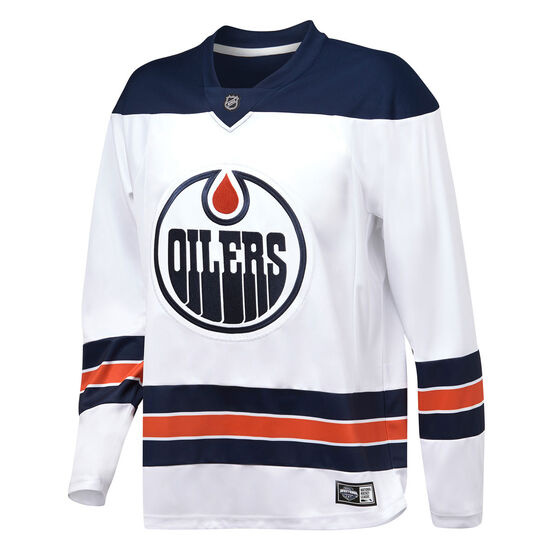 Edmonton Oilers Mens Away Replica Jersey, White, rebel_hi-res