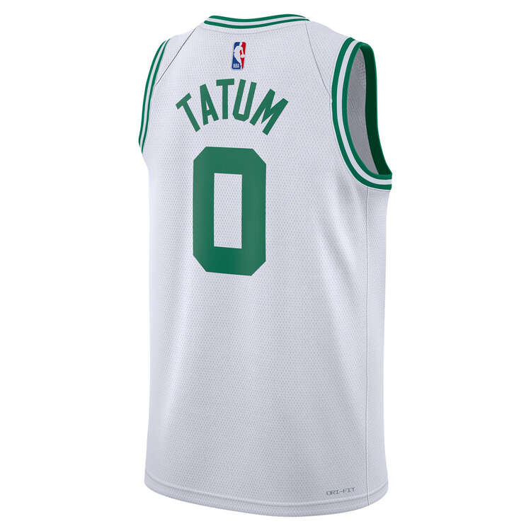 Boston Celtics Jayson Tatum Mens Association 2023/24 Basketball Jersey, White, rebel_hi-res