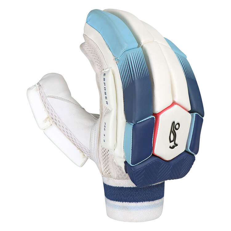Kookaburra Empower Pro 3.0 Cricket Batting Gloves, White/Blue, rebel_hi-res