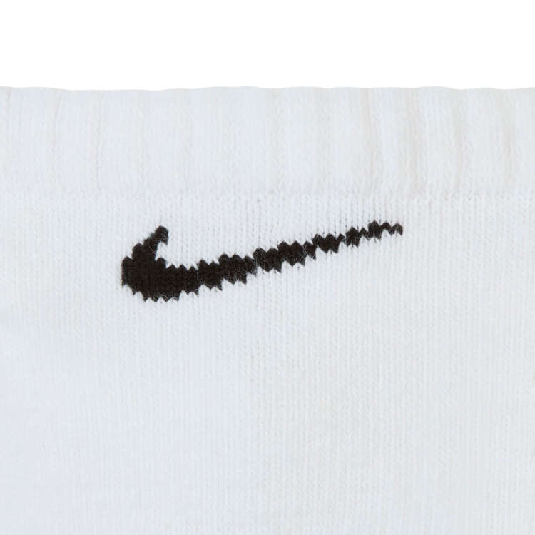 Nike Unisex Cushioned No Show 3 Pack Socks White L - WMN 10-13/MEN 8-12, White, rebel_hi-res