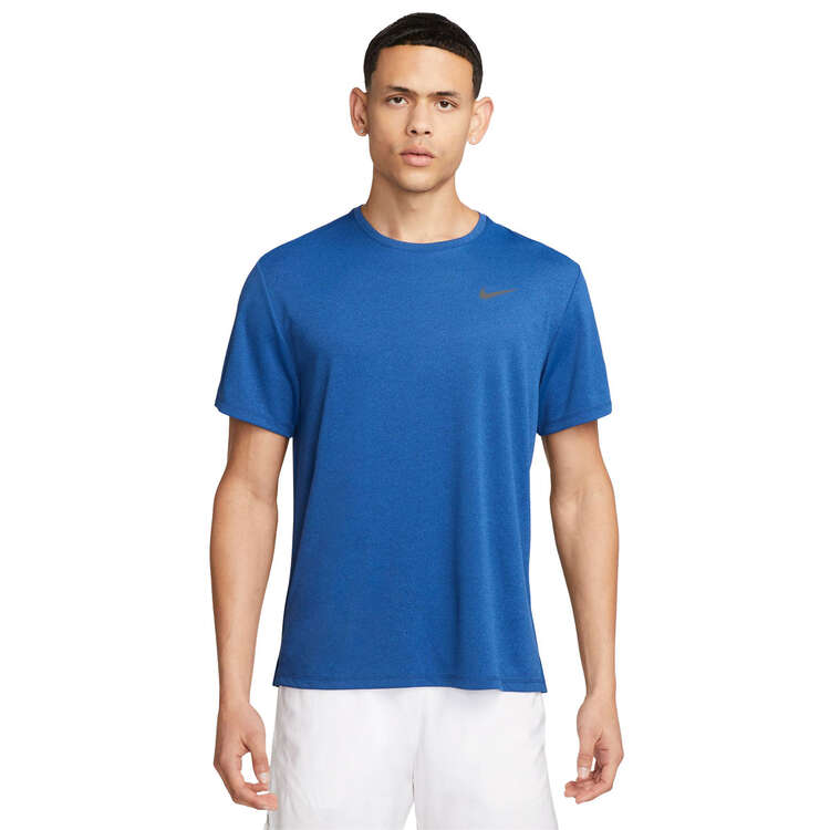 Nike Mens Dri-FIT Miler UV Running Tee Blue S, Blue, rebel_hi-res