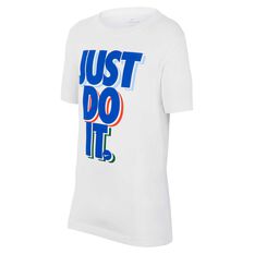 Nike Sportswear Just Do It Stack Tee White / Blue L, White / Blue, rebel_hi-res