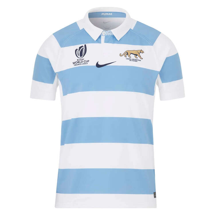 Argentina 2023 Mens Home Rugby Jersey White/Blue S, White/Blue, rebel_hi-res