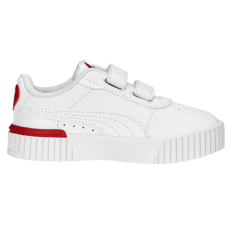Puma Carina 2.0 Red Thread Toddlers Shoes, White/Red, rebel_hi-res