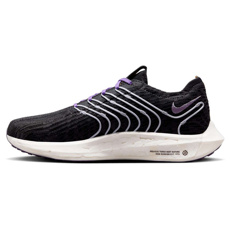 Nike Pegasus Turbo Next Nature Womens Running Shoes, Black/Purple, rebel_hi-res