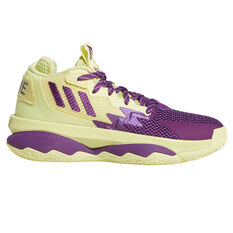 adidas Dame 8 Kids Basketball Shoes Yellow US 4, Yellow, rebel_hi-res