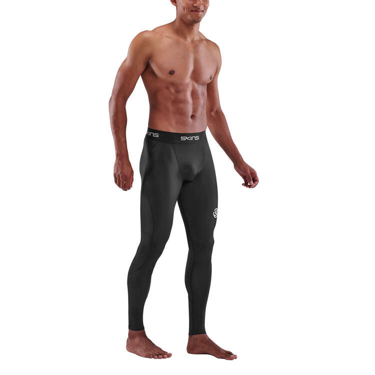 SKINS SERIES-3 MEN'S TRAVEL AND RECOVERY LONG TIGHTS BLACK - SKINS