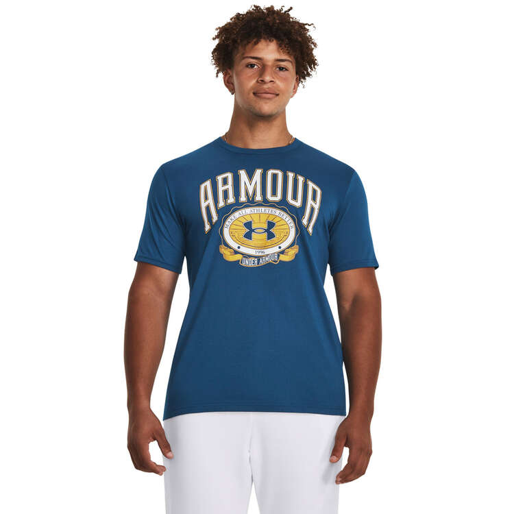 Under Armour Mens UA Collegiate Branded Tee Blue S, Blue, rebel_hi-res