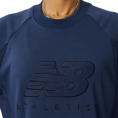 New Balance Womens Athletics Crew Sweatshirt, Navy, rebel_hi-res