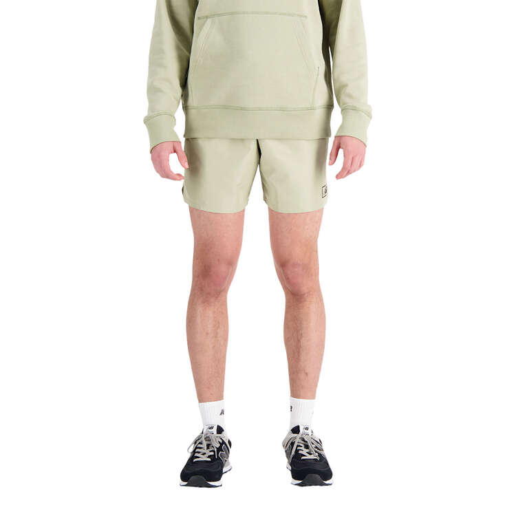 New Balance Mens Essential Woven Shorts, Green, rebel_hi-res