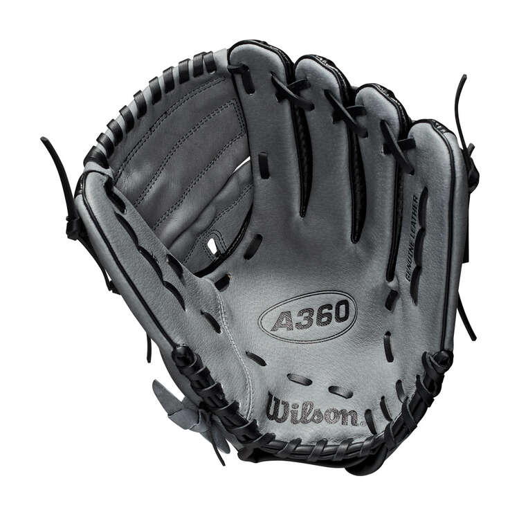 Wilson A360 Left Hand Throw Baseball Glove, Black/Silver, rebel_hi-res