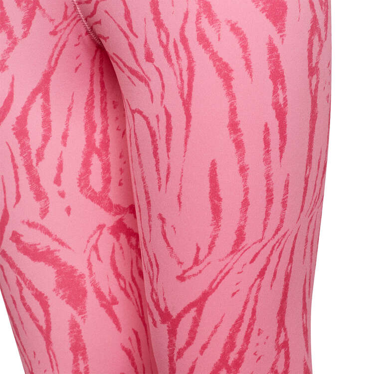 adidas Girls Optime Aeroready Animal 7/8 Tights Pink 12, Pink, rebel_hi-res