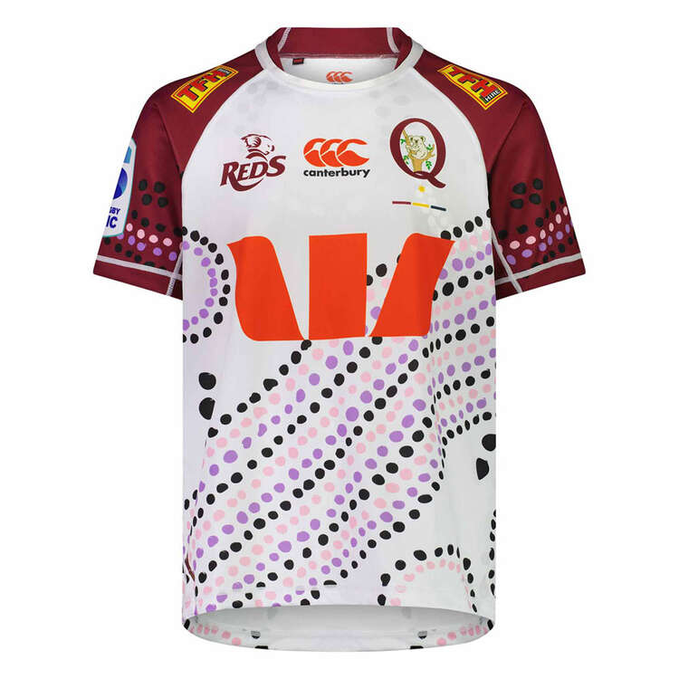 Queensland Reds 2023 Mens Indigenous Jersey White S, White, rebel_hi-res