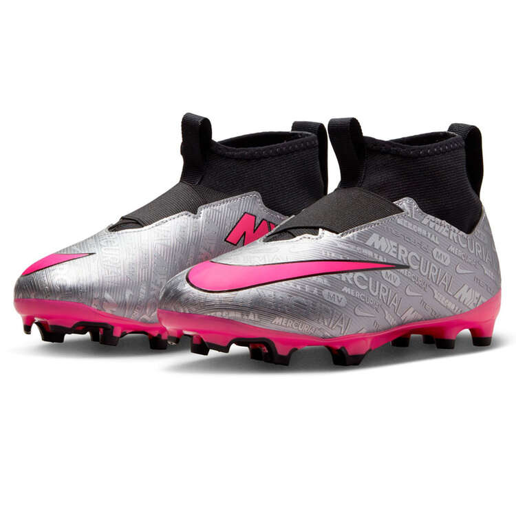 Nike Zoom Mercurial Superfly 9 Academy XXV Kids Football Boots, Silver/Pink, rebel_hi-res