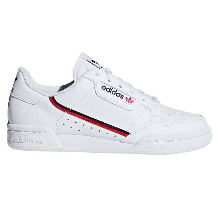 adidas Originals Continental 80 GS Kids Casual Shoes, White/Red, rebel_hi-res