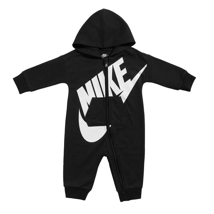 Nike Infant Kids Play All Day Coveralls Black/White 0-3 Months, , rebel_hi-res